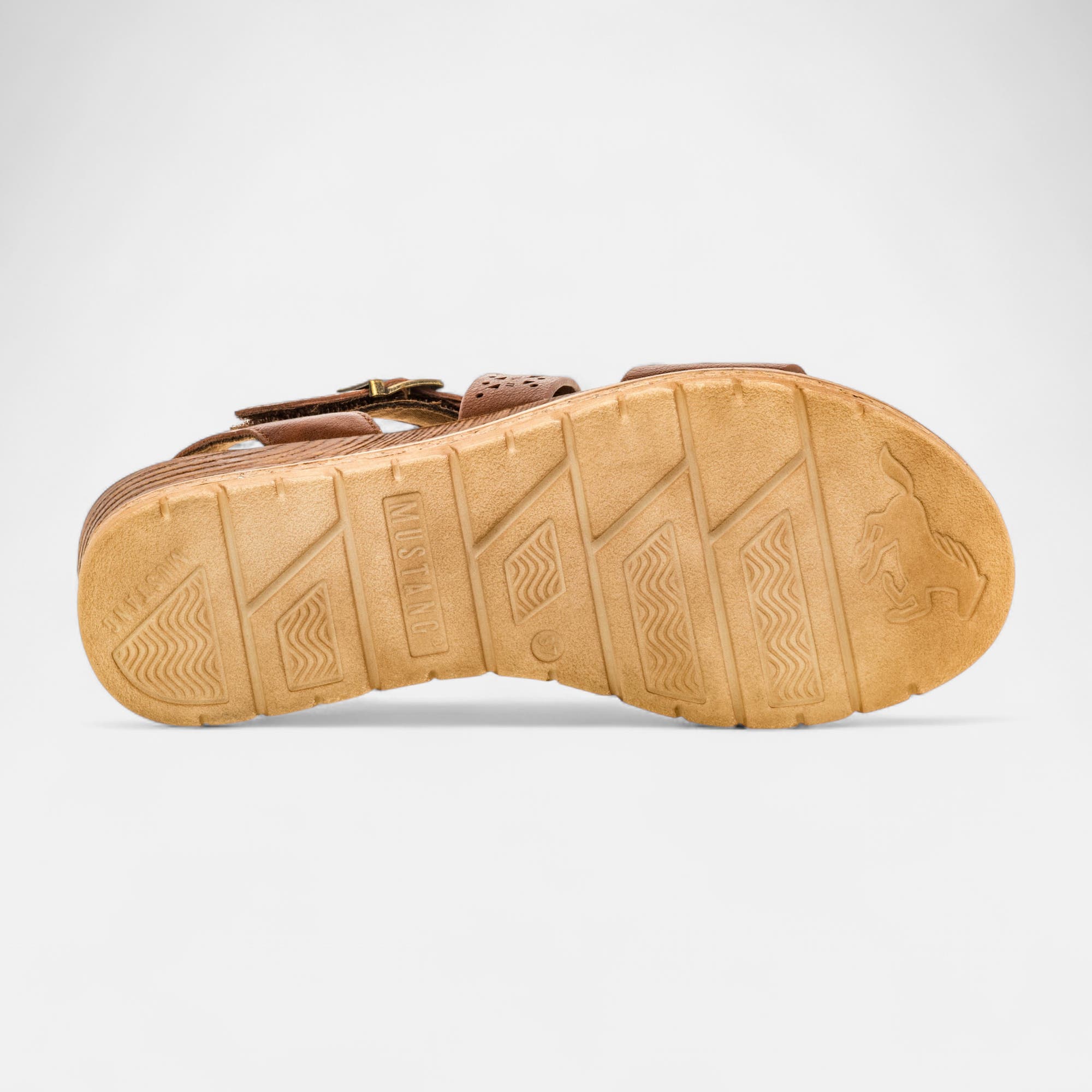 Nu-pieds à talon compensé Femme marron