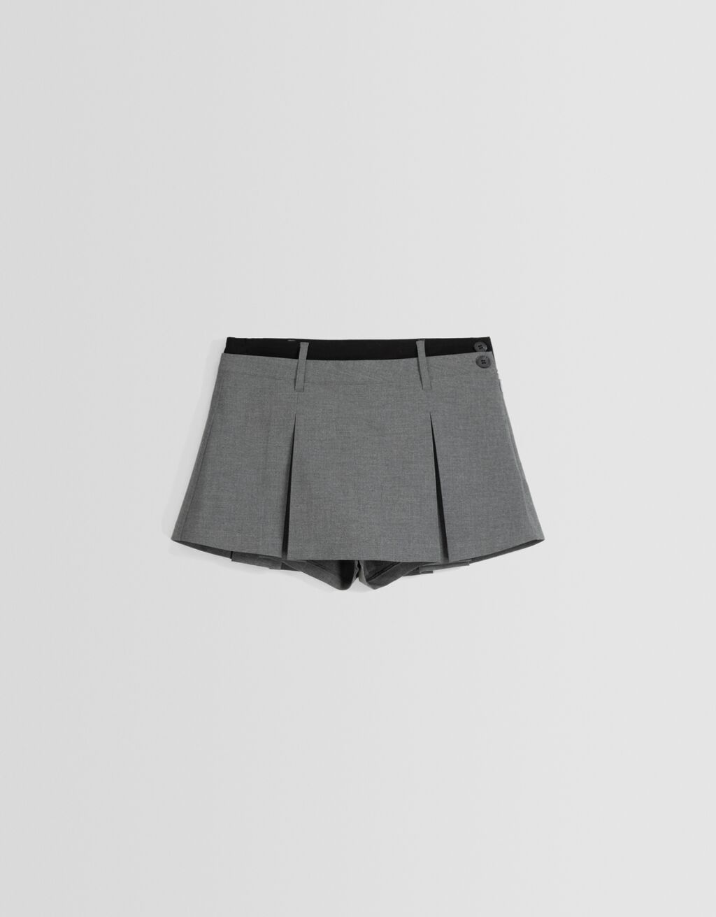 Saia-calça sob medida com pregas caixa