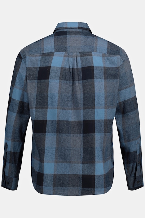 Karo-Flanellhemd, Langarm, Kentkragen, Modern Fit