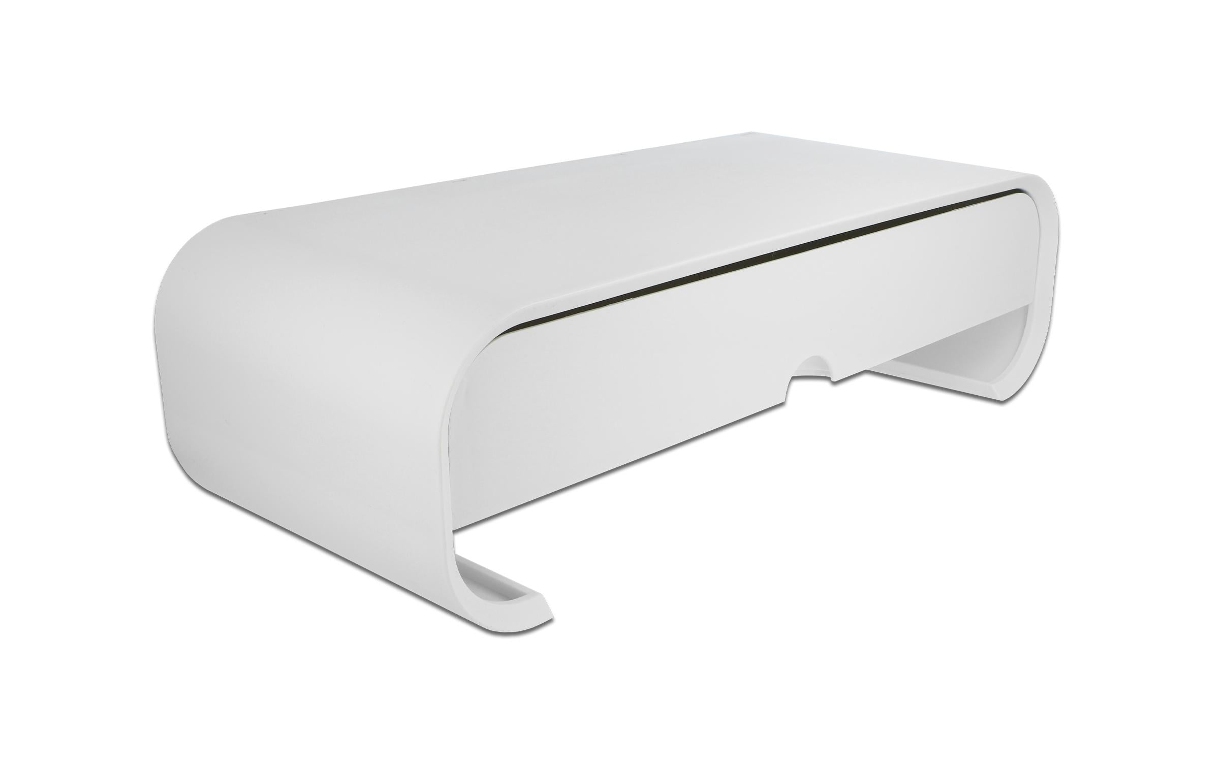Monitor Erhöhung mit einer Schublade WeissDelock Monitorständer mit Schublade weiss