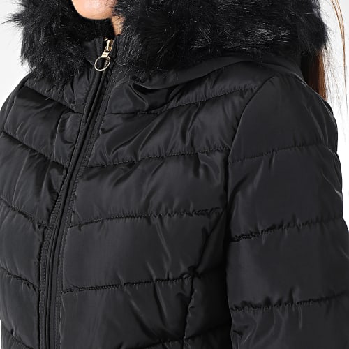 Doudoune Capuche Fourrure Femme New Ellan Noir