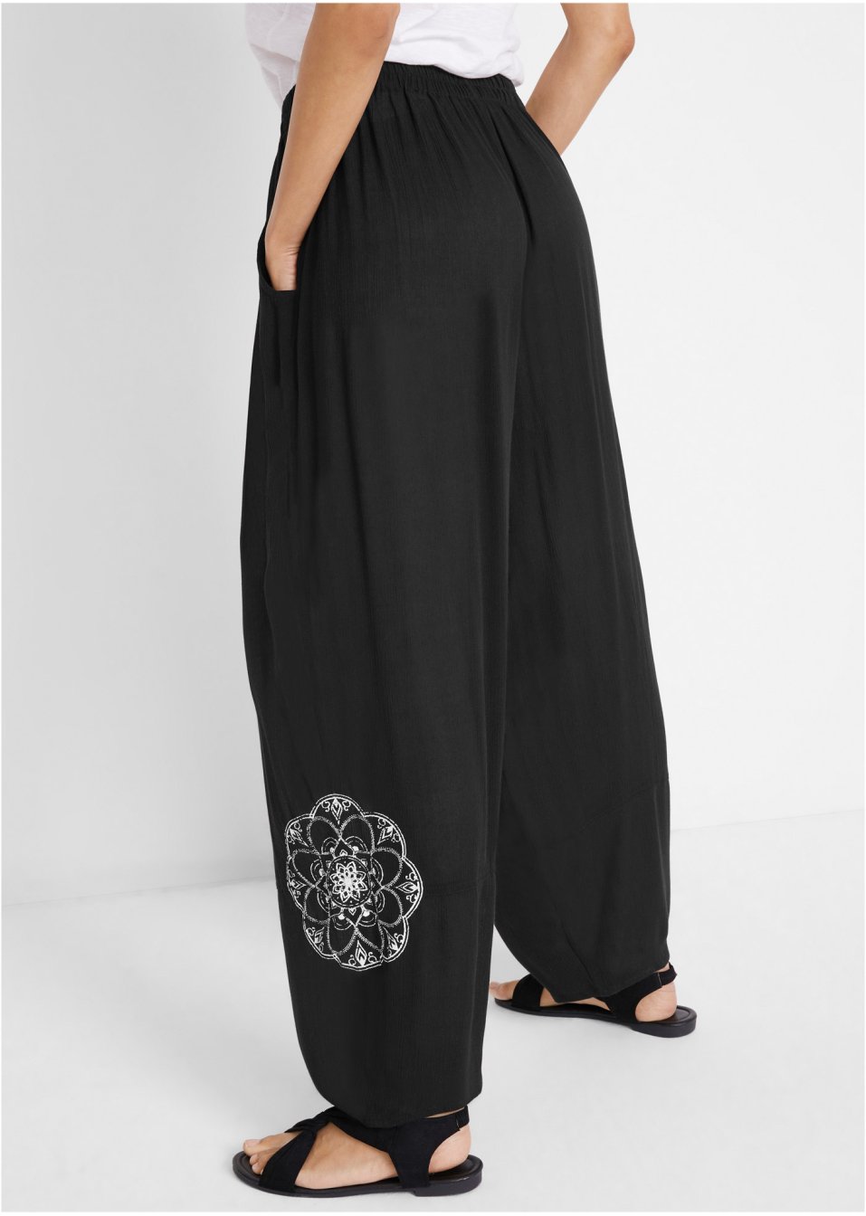 Pantalon extra large à imprimé latéral avec taille confortable