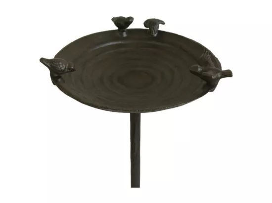 Mangeoire à oiseaux sur pied abreuvoir fonte marron 57.5cm