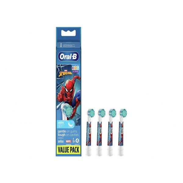 Braun Oral-B Recarga Escova Eléctrica Stages Spiderman 4 Unidades