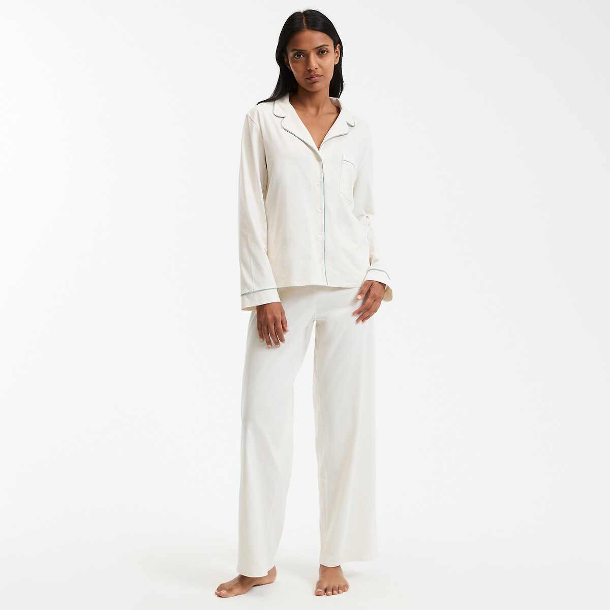 ANNE WEYBURN<br>Pijama de vovô em malha de algodão lisa