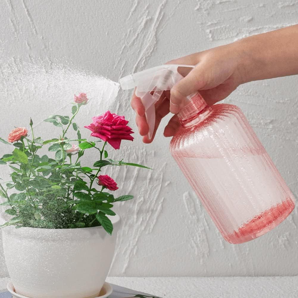 (500ml) Garten Sprühflasche Nachfüllbare Haushalts Feinsprühflasche für Blumen / Pflanzen / Reinigung - Rosa