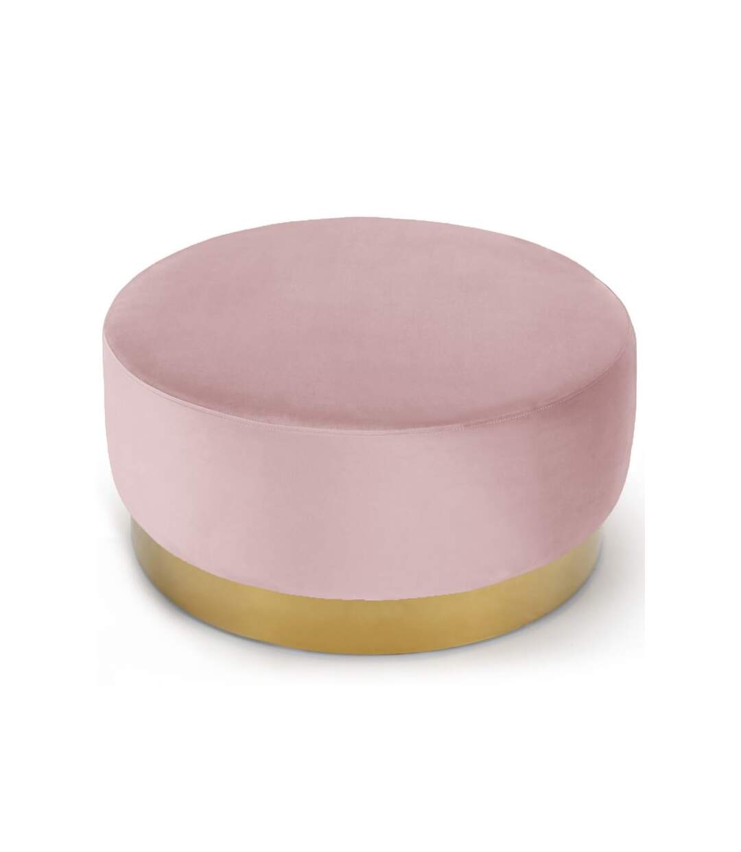 Paris Prix - Pouf Rond En Velours Design minnie 75cm Rose