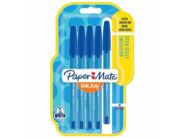 Papermate InkJoy 100 ST, Klips, Tynn spiss, Blå, 5 stykker, Fint