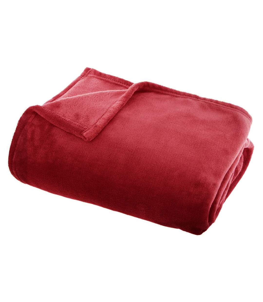Grand plaid en Flanelle uni - 180x130 cm - Rouge
