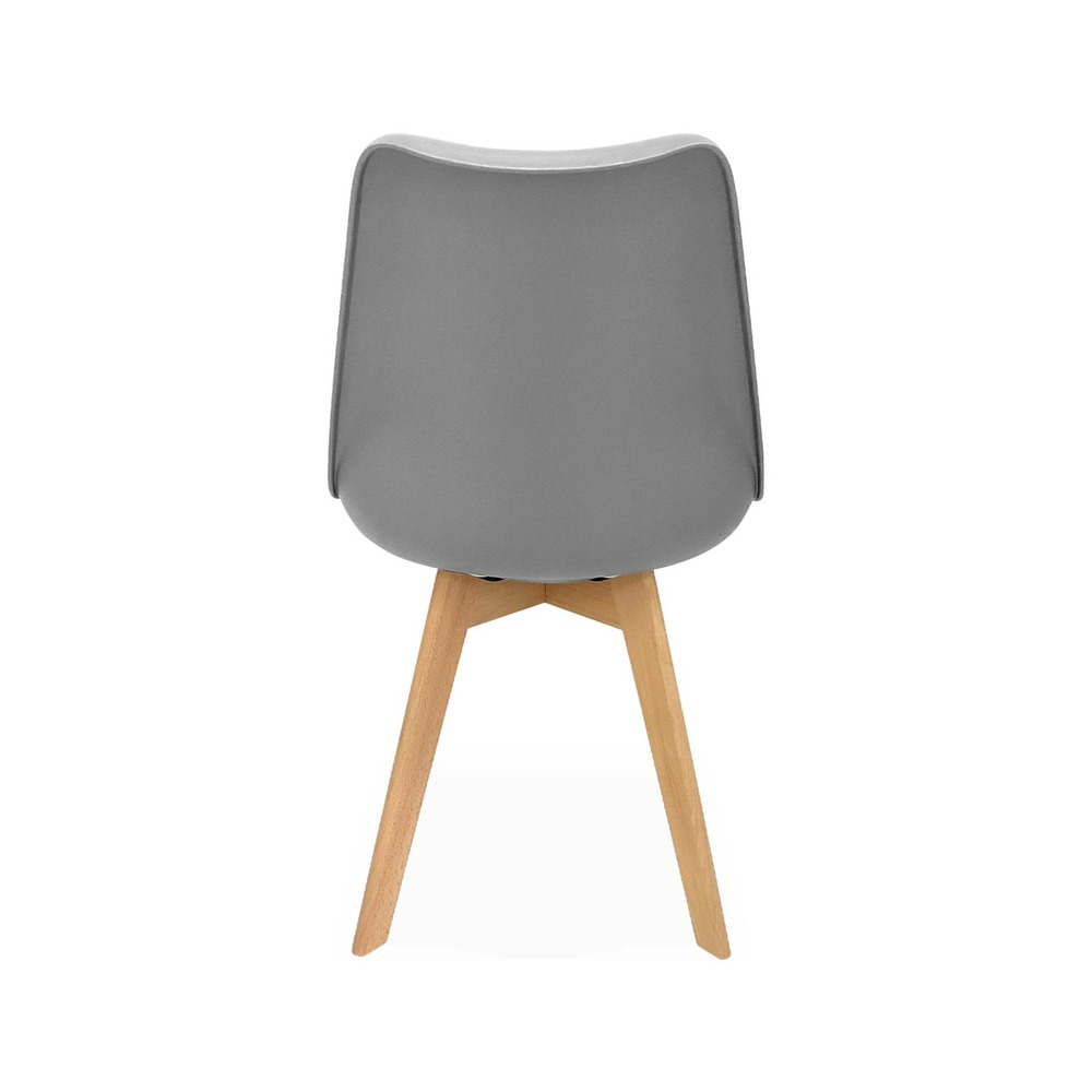 Lot de 6 chaises scandinaves. Pieds bois de hêtre. Chaises 1 place. Gris