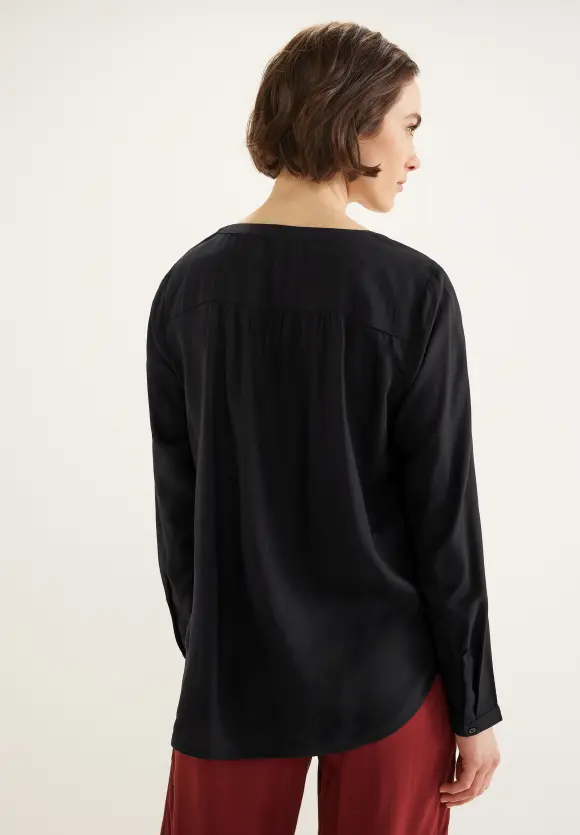 Basic Bluse in Unifarbe - Black