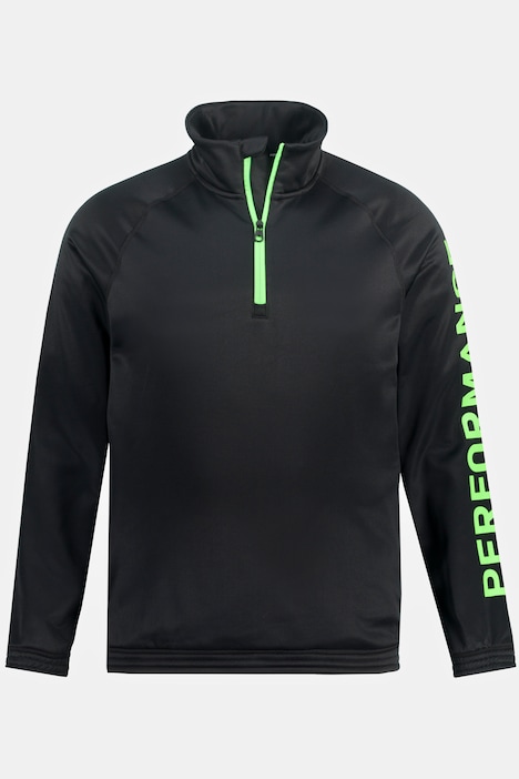 JAY-PI Sweater, Fitness, Neon-Akzente, Stehkragen, elastischer Bund