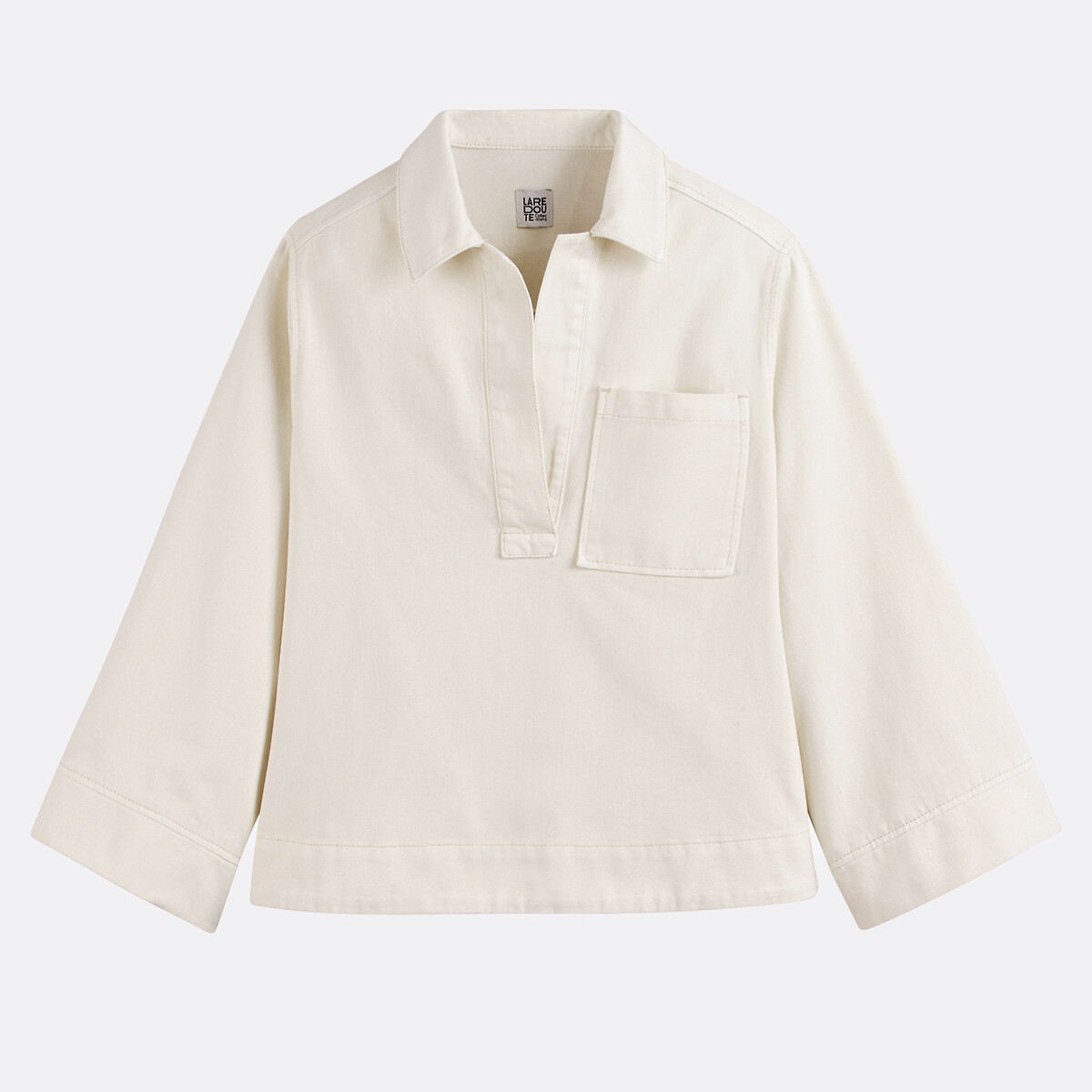 LA REDOUTE COLLECTIONS<br>Jaqueta camisa jeans de algodão