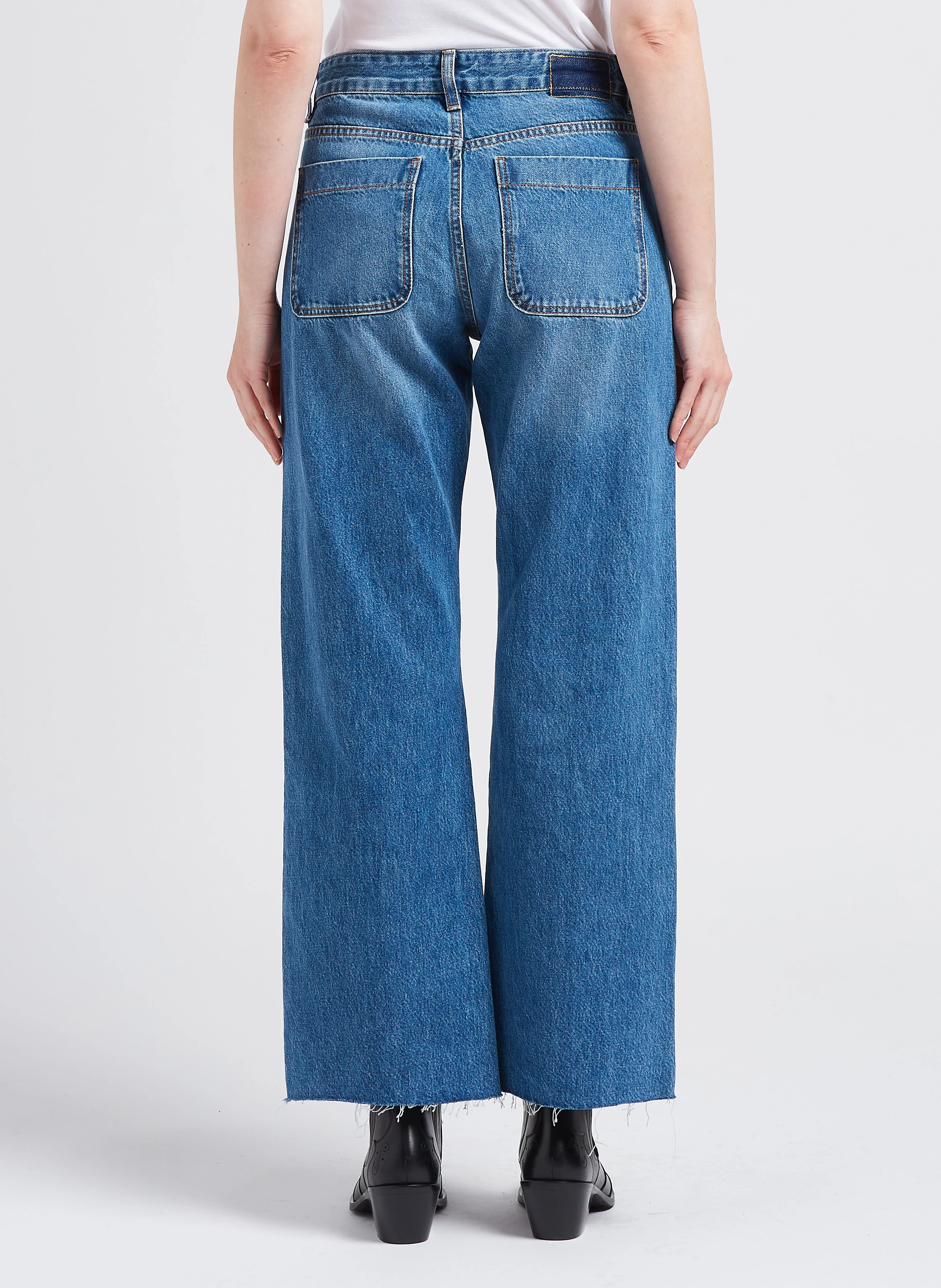 MOON - Jean bootcut en coton| Bleu