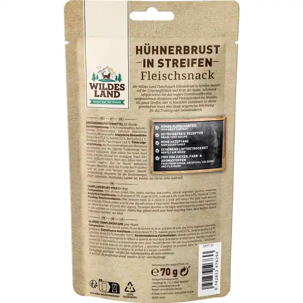 Hundesnack Hühnerbrust in Streifen
