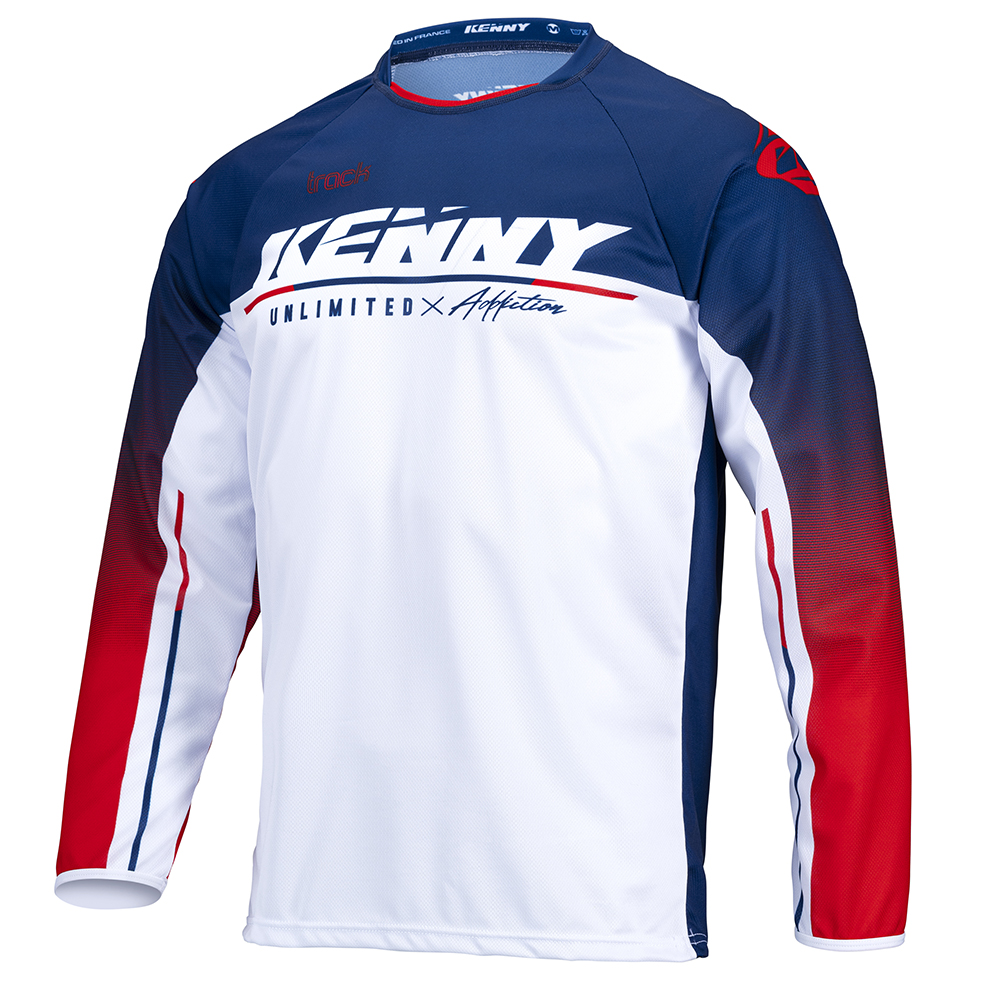 Kenny - Maillot Track Focus - 2022 Blanc / Navy / Rouge