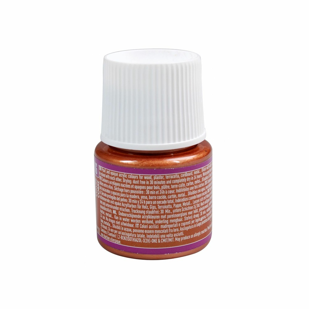 Peinture acrylique opaque nacrée - cuivre - 45 ml