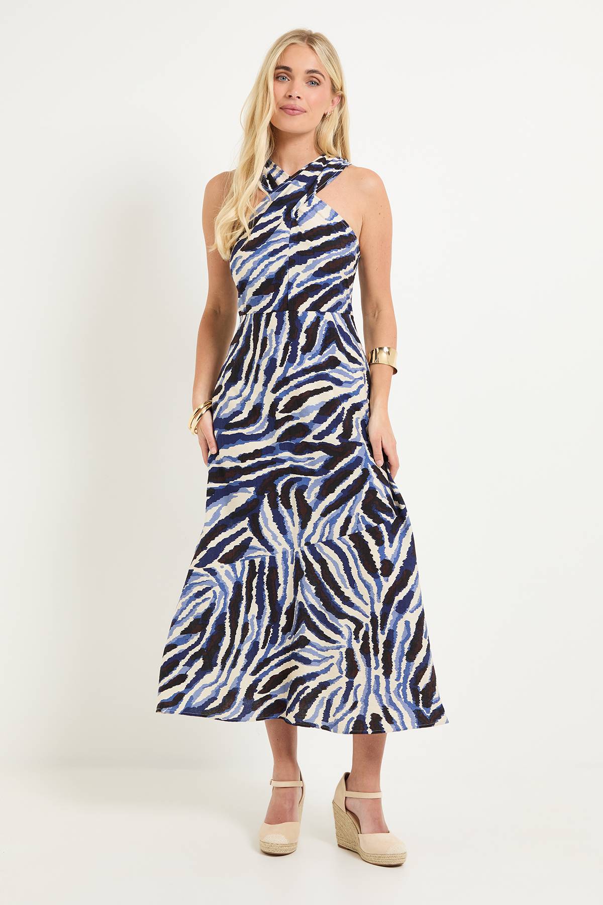 Wallis Robe Maxi À Col Torsadé Imprimé Abstrait Petite