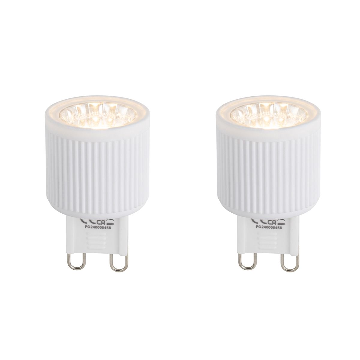 Set van 2 G9 24mm dimbare LED lampen 3W 300 lm 2700K