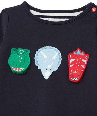 Tom Joule Chomp T-shirt, Navy Dinosaur
