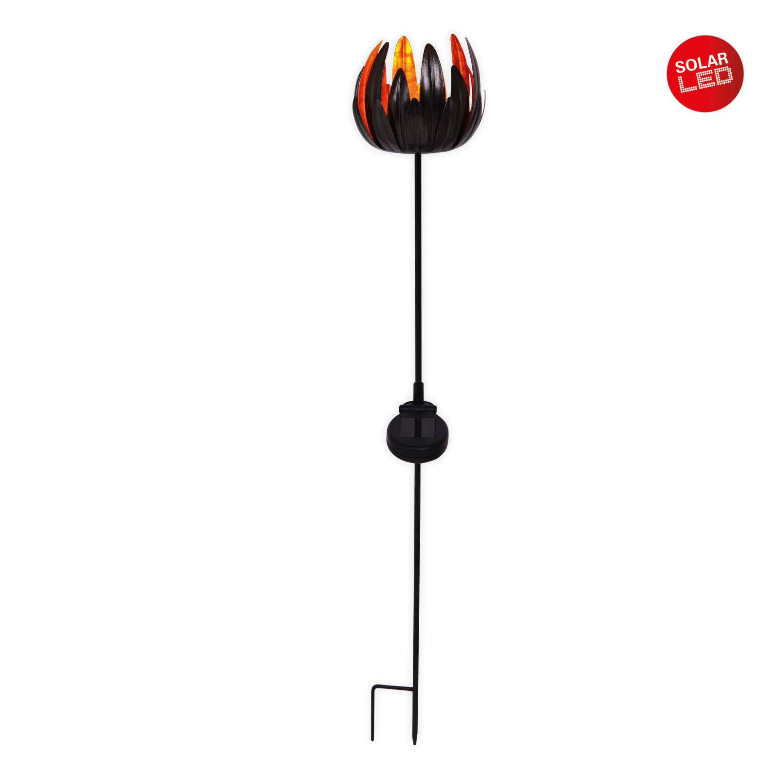 LED-Solarspieß BLUME - kupfer - 90 cm hoch