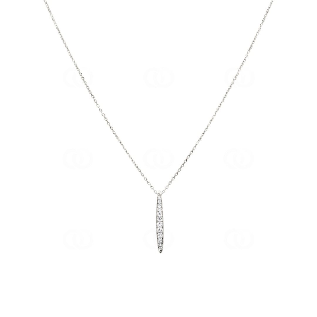 Collier mit Anhänger 925 Silber rhodiniert mit Zirkonia 43cm