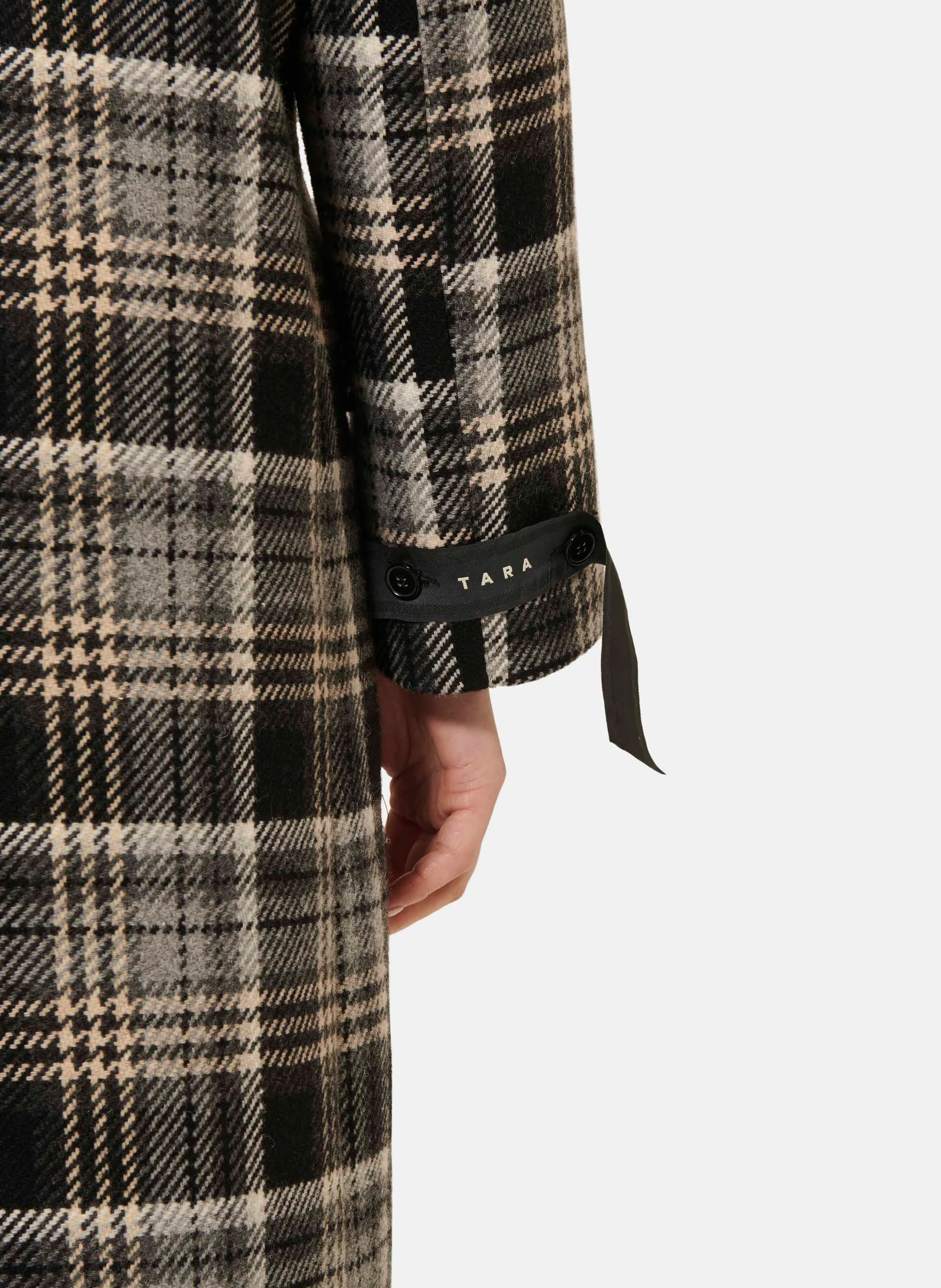 MARCEL - Manteau col tailleur en laine mélangée | Gris