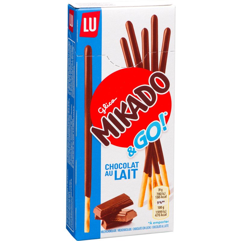 Mikado chocolat au lait Lu - Paquet de 39 g