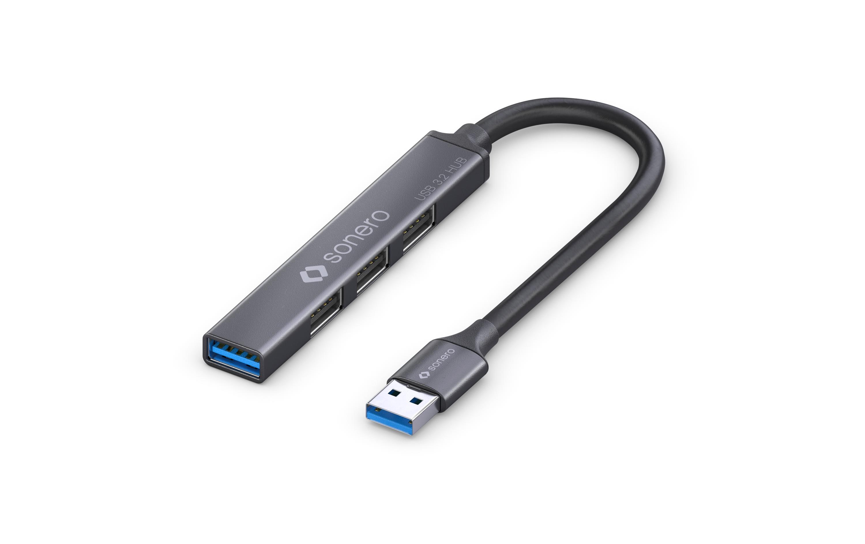 USB-Hub 1x USB-A 3.2, 3x USB-A 2.0 1 mUSB 3.2 Gen 1x1 Hub - 4 Ports mit USB-A Stecker - 1 m – space grey