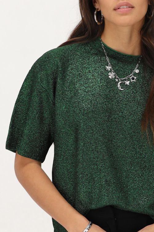 Groen oversized T-shirt met lurex