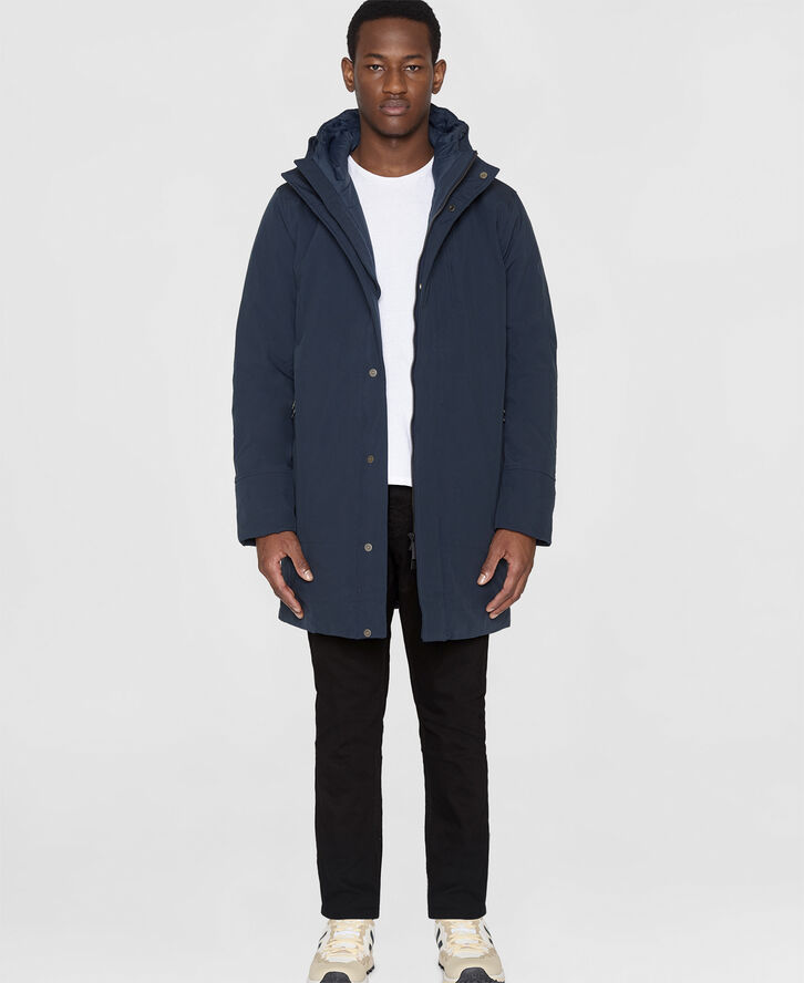 Knowledge Cotton Apparel Long Soft Shell Jacket - GRS/Vegan Total eclipse