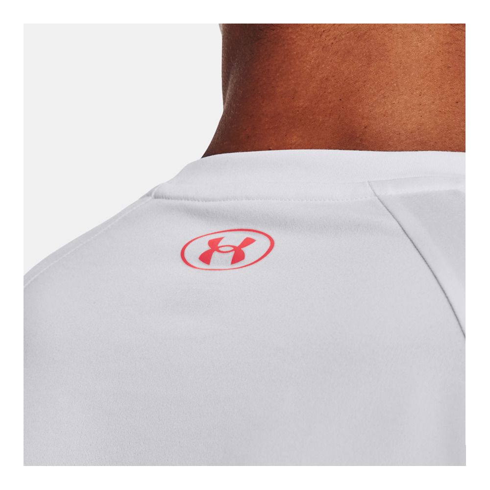 Under Armour UA TECH FADE - Maillot Homme white/vermillion/vermillion