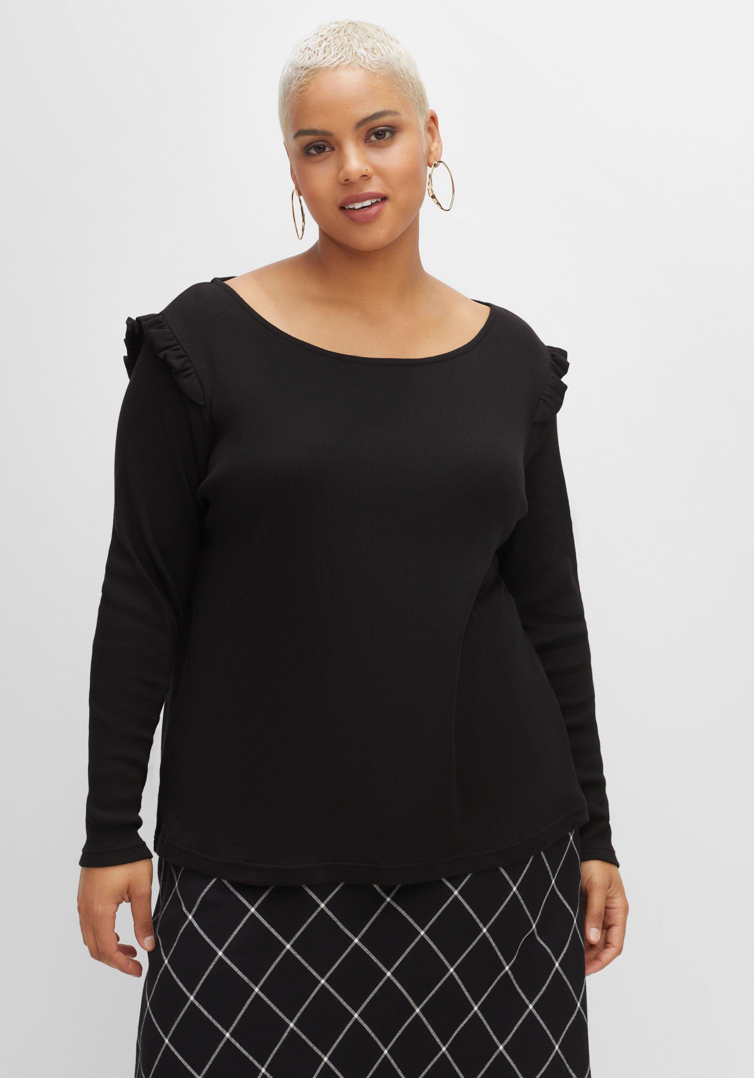 Langarmshirt mit Rüschen an der Schulter