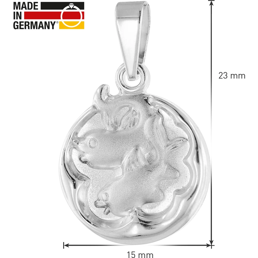 trendor Fische Sternzeichen mit Halskette 925 Silber Ø 15 mm silver