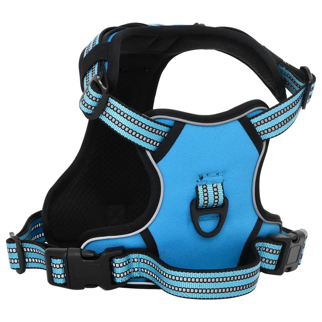 Coleira peitoral para cães vidaXL com faixas refletoras ajustáveis, azul