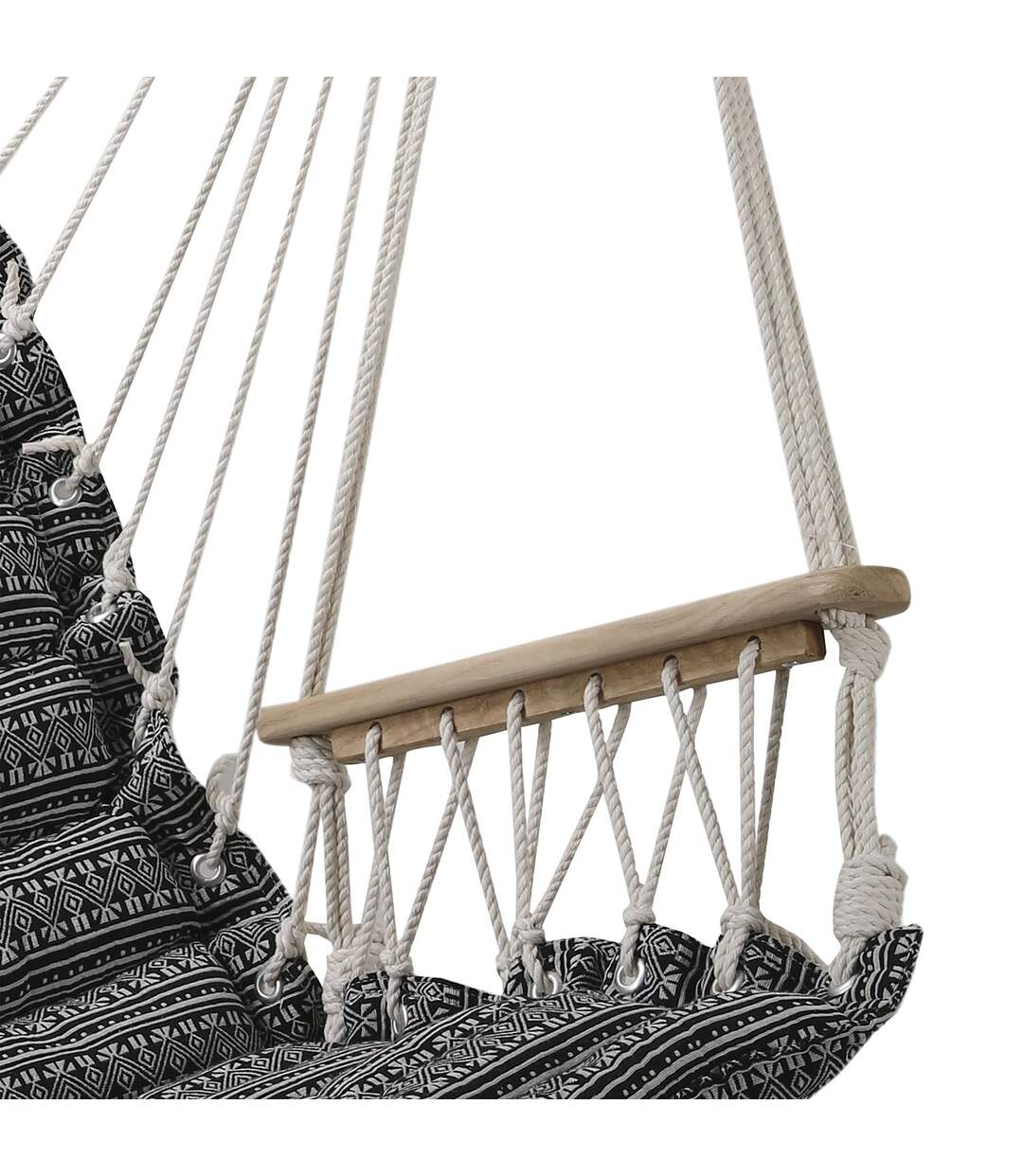 Hamac chaise design ethnique Jinja - L. 90 x H. 65 cm - Noir