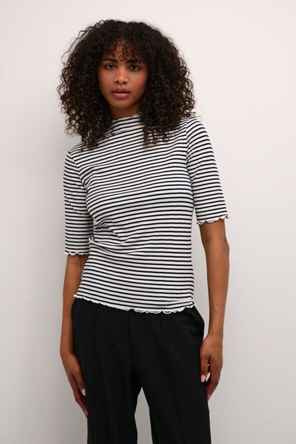 Karen by Simonsen CandaceKB Stripe SS Egret/night sky stripe