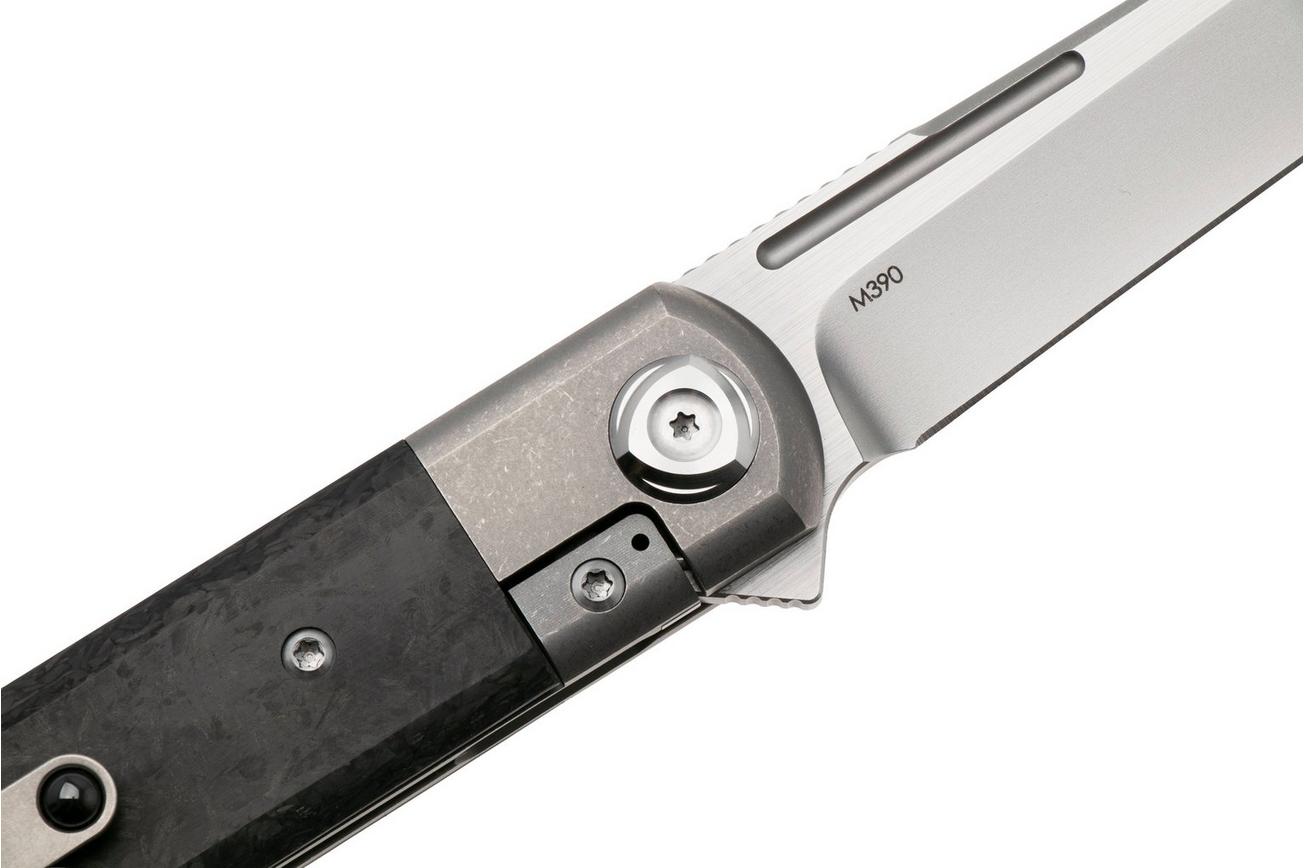Liong Mah Tanto One, Bead Blasted M390, Marble Carbonfiber Titanium, zakmes