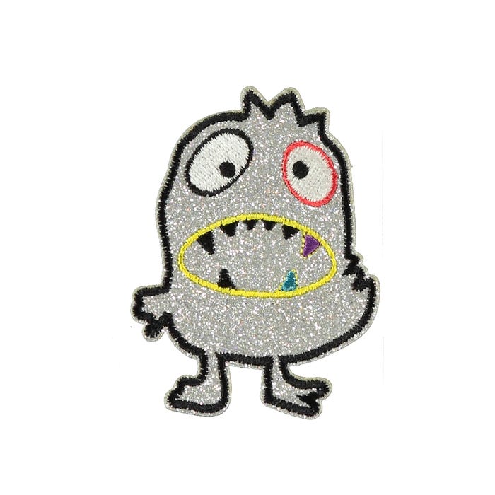 Atelier Veritas-Patch met glittermonster 5,6x7cm