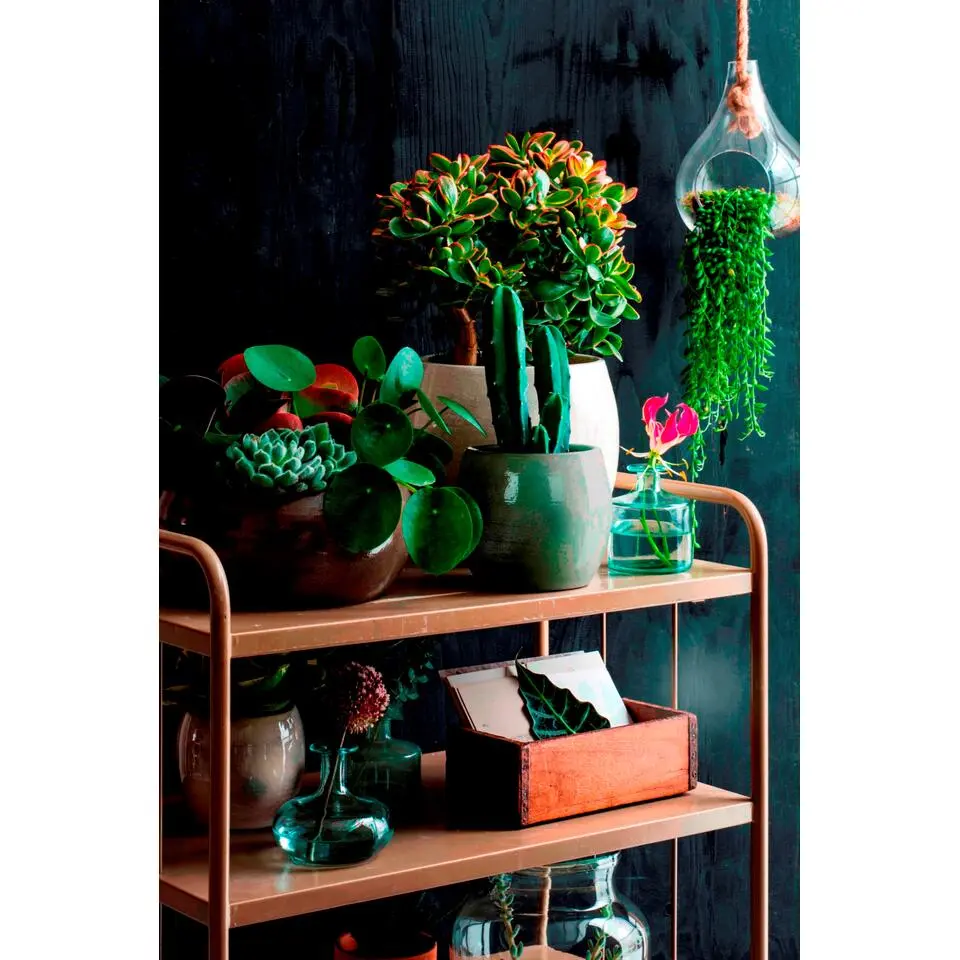 Mica Decorations Plantenpot - groen - glans - keramiek - 28 x 26 cm