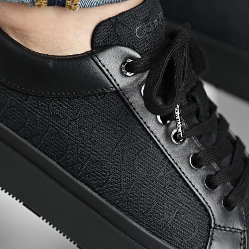 Baskets Low Top Lace Up Mono Jacquard 0975 Black Mono