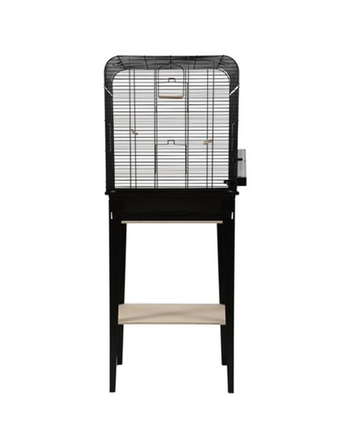 Zolux Vogelkooi Chic Loft Met Meubel - Vogelverblijven - 53.5x33.5x134 cm Zwart