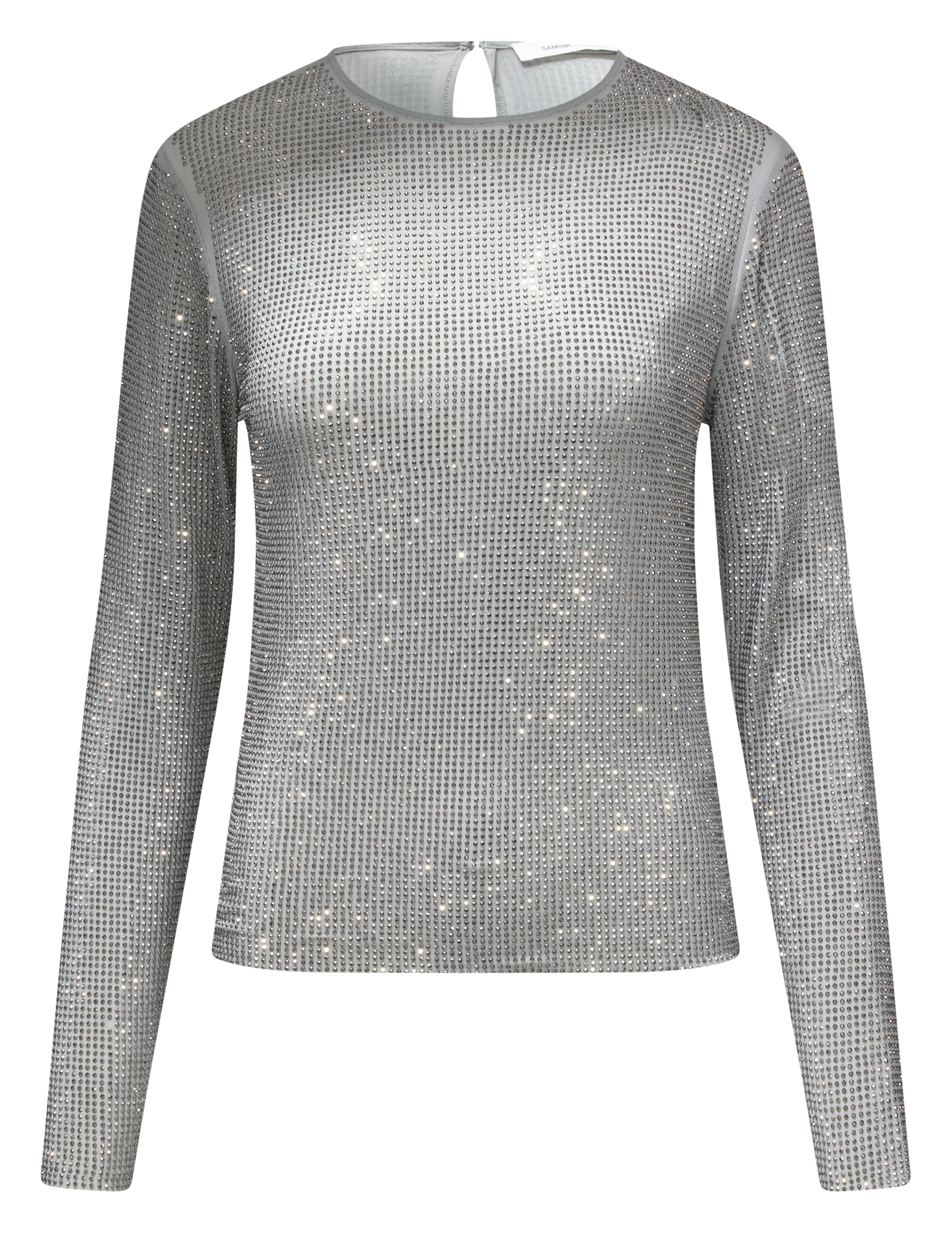 SAMAGDA - Top manches longues filet métallisé | Gris