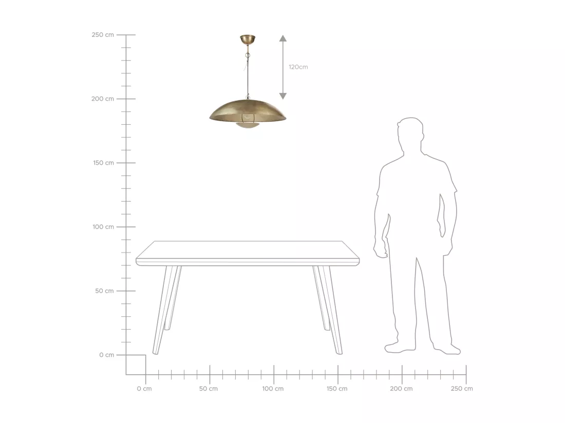 Lampe suspension AGRANI Métal Doré