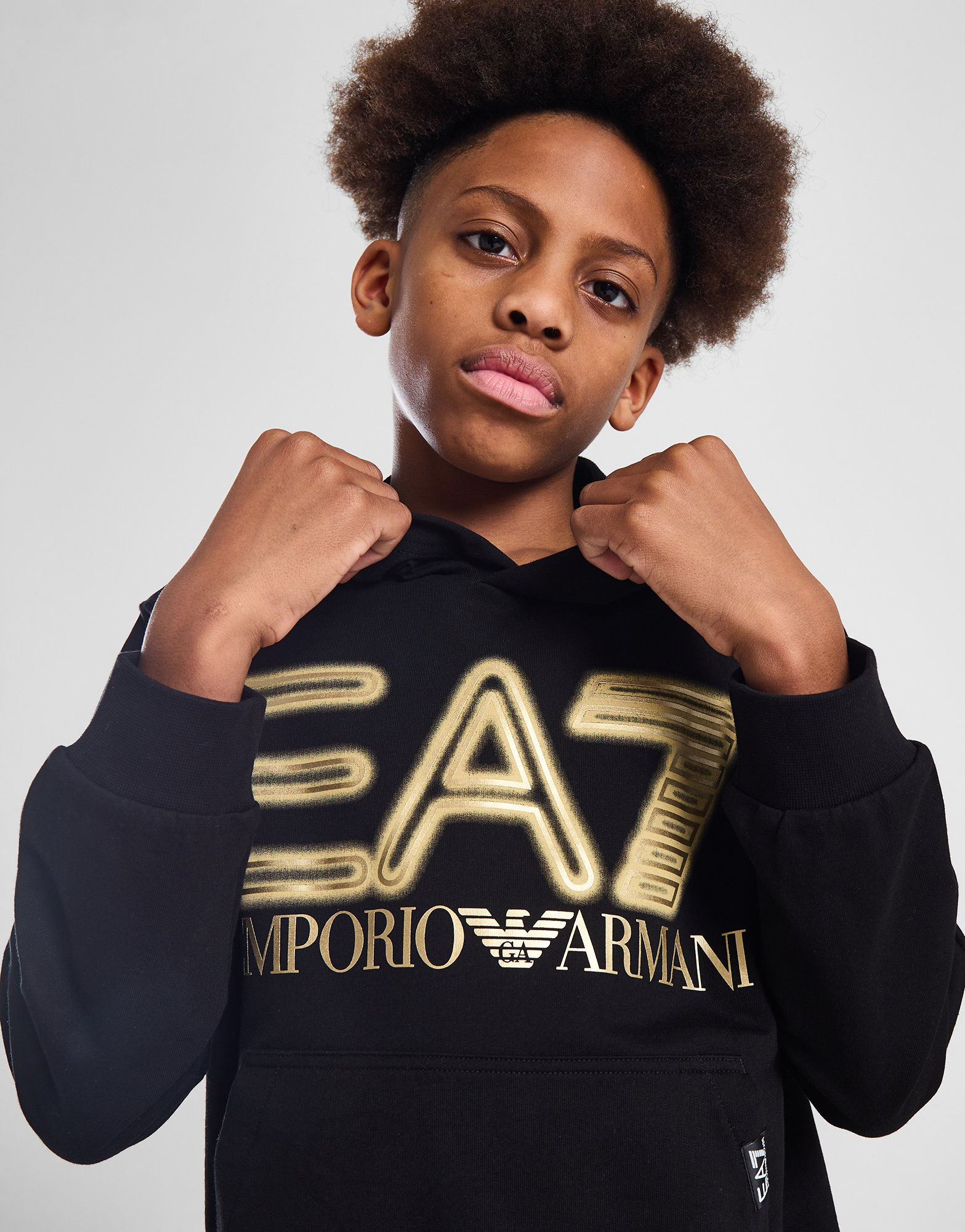 Emporio Armani EA7 Sweat à Capuche Gold Logo Junior
