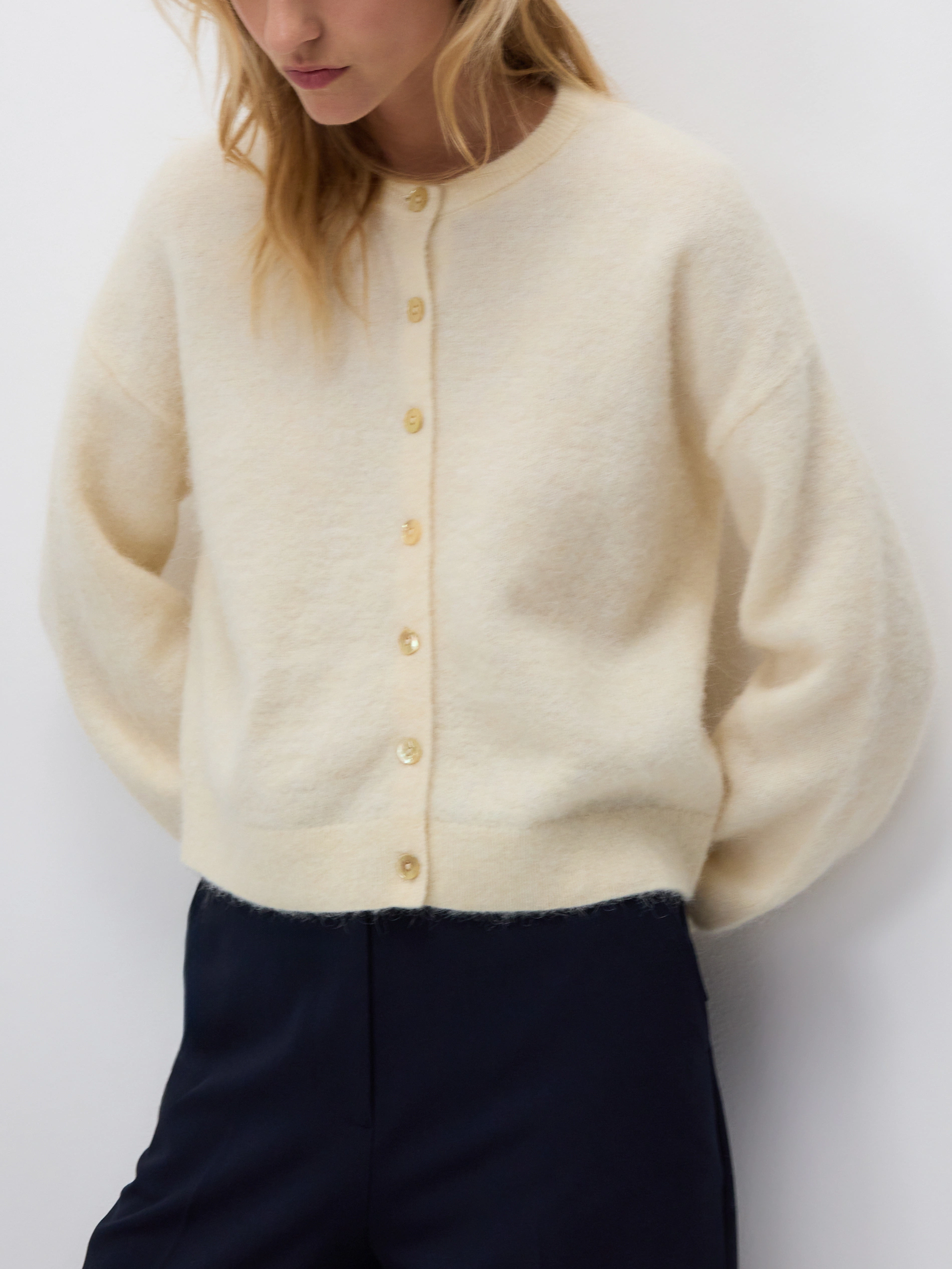 Cardigan mit Wolle und Alpaka