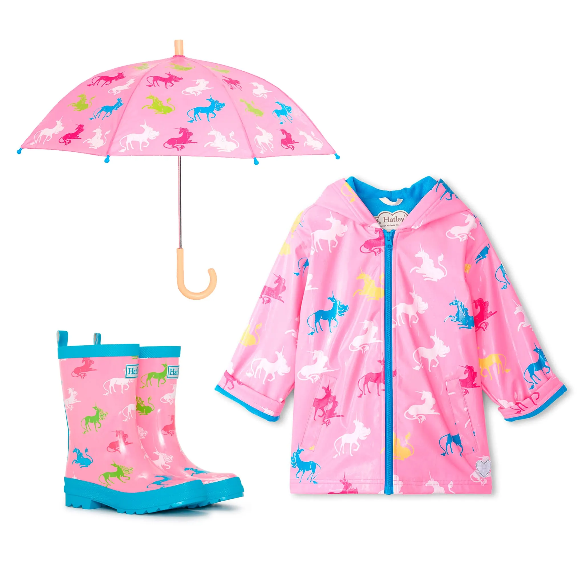 Hatley Imperméable + Botte de pluie + Parapluie - Licorne