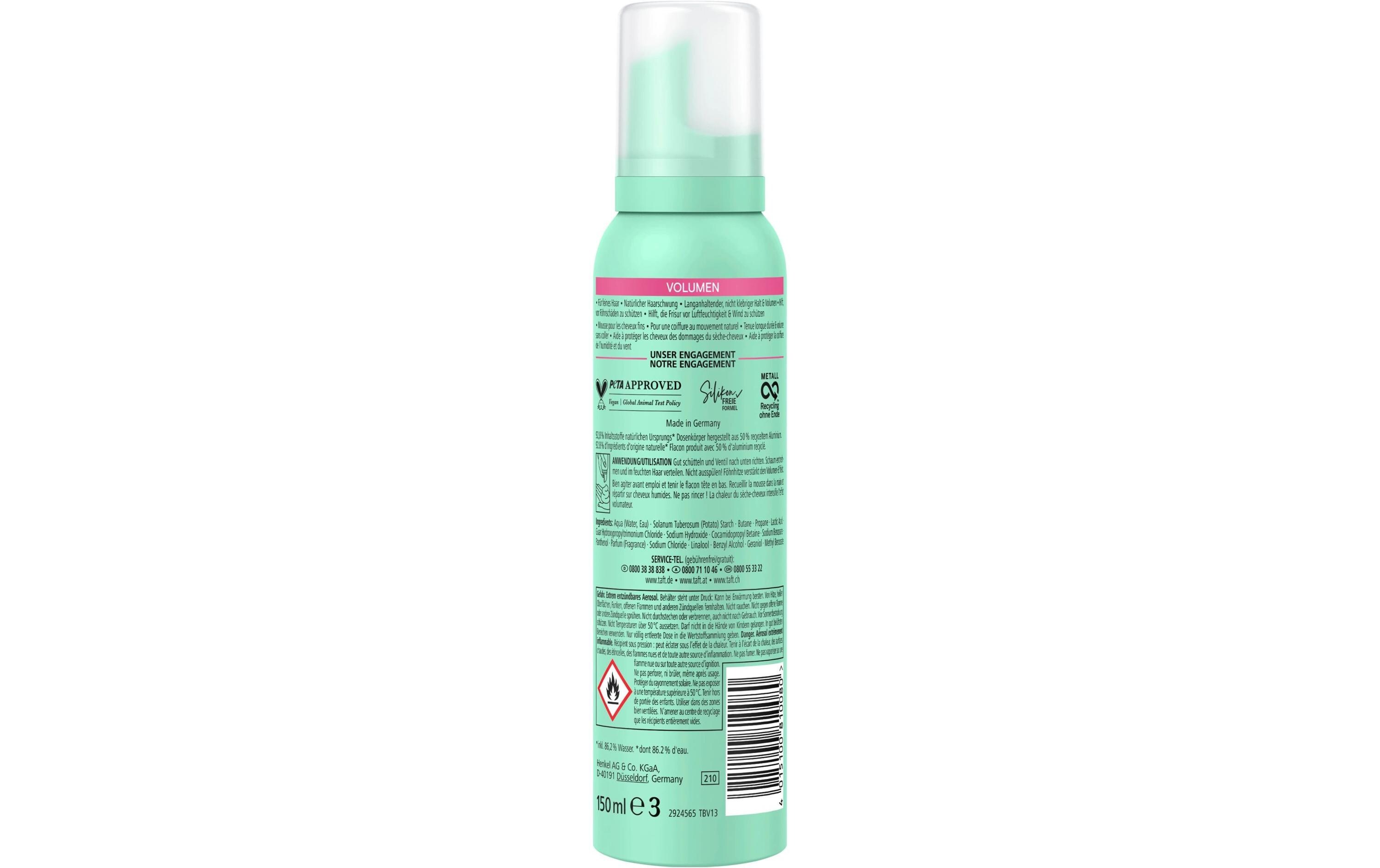 Haarschaum Mousse Volumen 150 mlSchaumfestiger sorgt für mehr Volumen und natürliche Bewegung im Haar