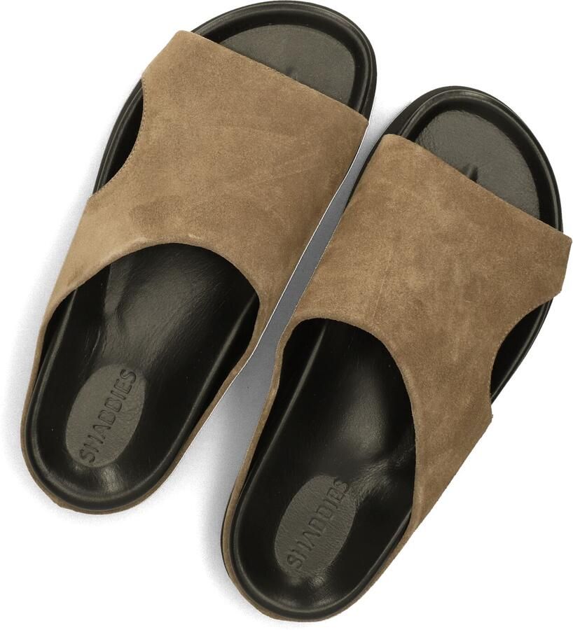SHABBIES Badslippers Dames Inga Close Maat: 36 Materiaal: Suède Kleur: Taupe