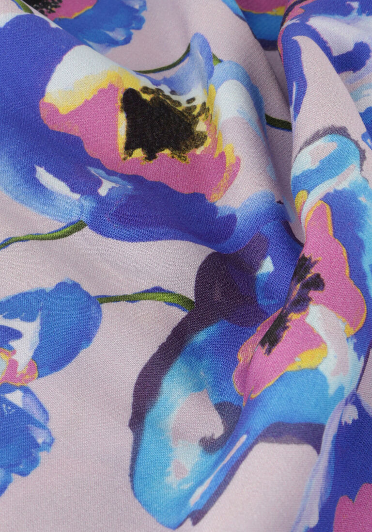 JANSEN AMSTERDAM blauwe jansen amsterdam mini jurk pf508 printed long sleeve blouse dress